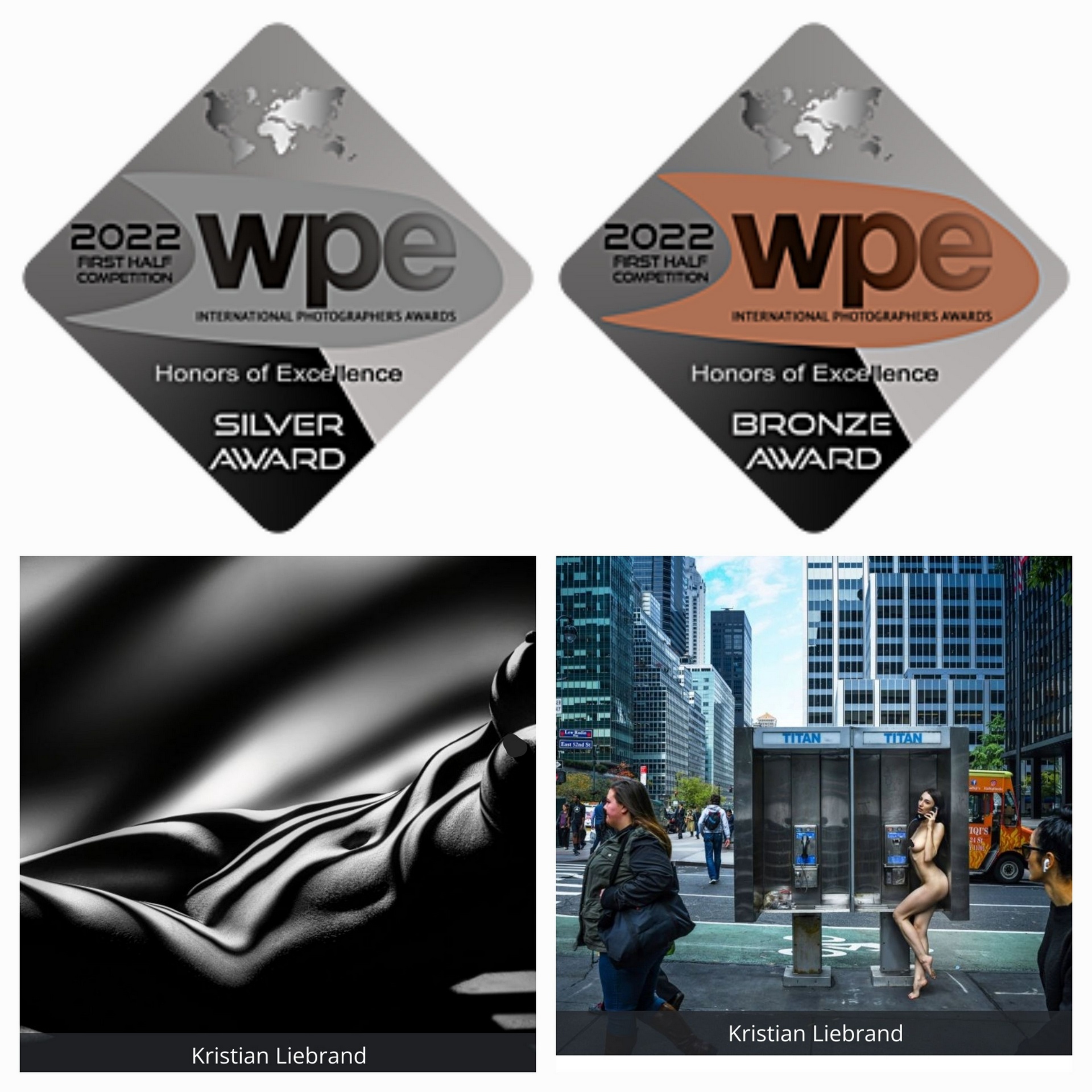  Silver Award &amp; Bronze Award "WPE Worldcup Photography Award, 1st half 2022", fine art nudes 